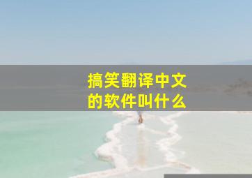 搞笑翻译中文的软件叫什么