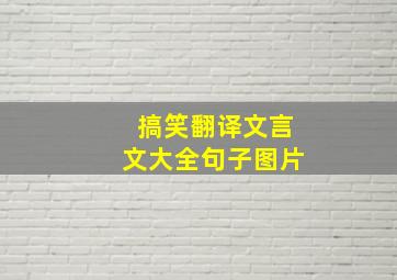 搞笑翻译文言文大全句子图片