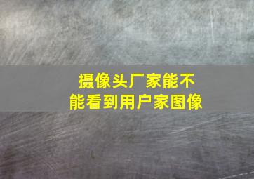 摄像头厂家能不能看到用户家图像