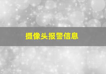 摄像头报警信息