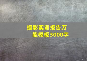 摄影实训报告万能模板3000字