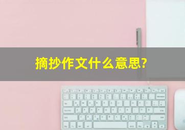 摘抄作文什么意思?