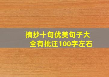 摘抄十句优美句子大全有批注100字左右