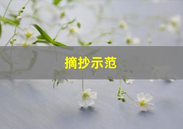 摘抄示范