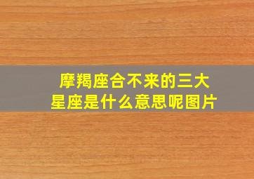 摩羯座合不来的三大星座是什么意思呢图片