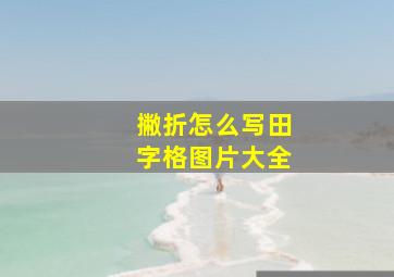 撇折怎么写田字格图片大全