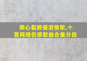 撕心裂肺催泪情歌,十首网络伤感歌曲合集分段