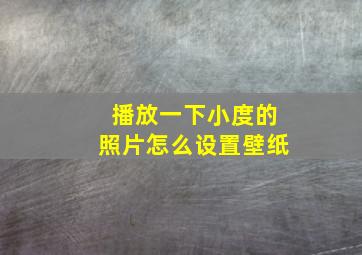 播放一下小度的照片怎么设置壁纸