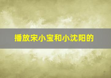 播放宋小宝和小沈阳的