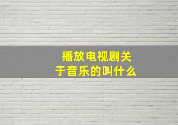 播放电视剧关于音乐的叫什么