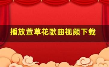 播放萱草花歌曲视频下载