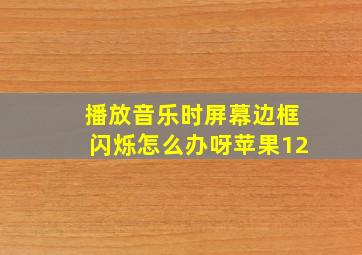 播放音乐时屏幕边框闪烁怎么办呀苹果12