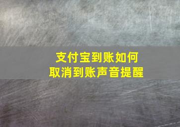 支付宝到账如何取消到账声音提醒