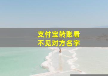 支付宝转账看不见对方名字