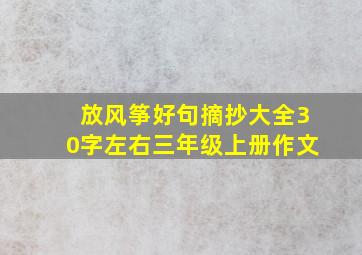 放风筝好句摘抄大全30字左右三年级上册作文