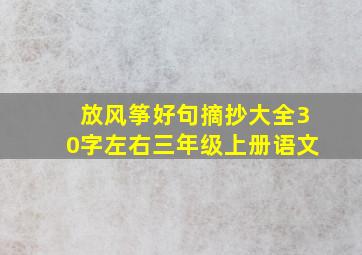 放风筝好句摘抄大全30字左右三年级上册语文