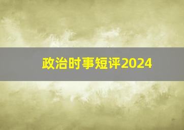 政治时事短评2024