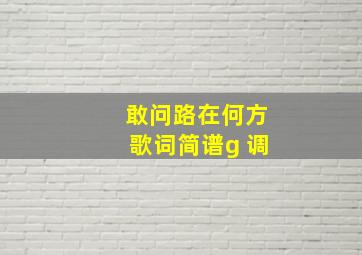 敢问路在何方歌词简谱g 调