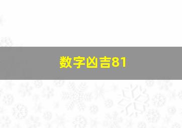 数字凶吉81