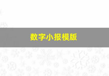 数字小报模版