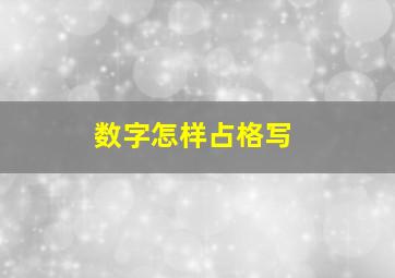 数字怎样占格写