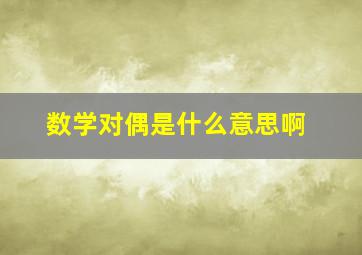 数学对偶是什么意思啊