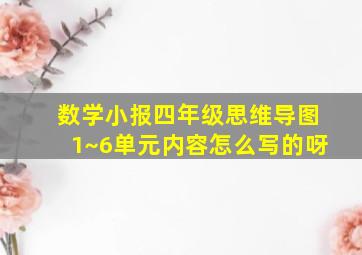 数学小报四年级思维导图1~6单元内容怎么写的呀