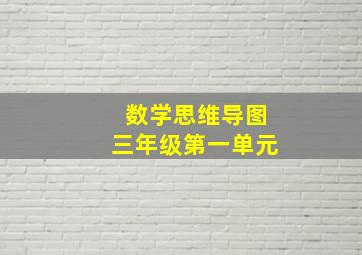 数学思维导图三年级第一单元