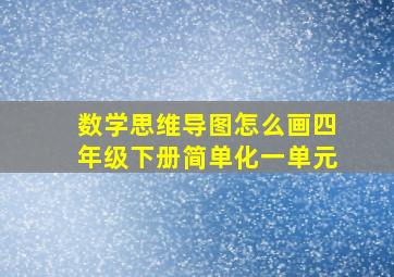 数学思维导图怎么画四年级下册简单化一单元