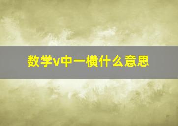 数学v中一横什么意思