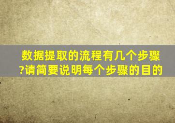 数据提取的流程有几个步骤?请简要说明每个步骤的目的