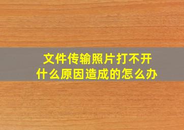 文件传输照片打不开什么原因造成的怎么办