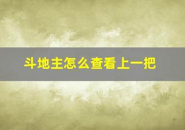 斗地主怎么查看上一把