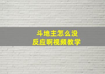 斗地主怎么没反应啊视频教学