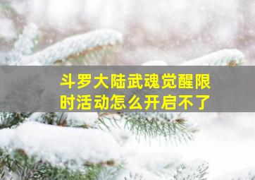 斗罗大陆武魂觉醒限时活动怎么开启不了