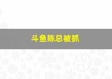 斗鱼陈总被抓