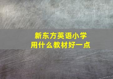 新东方英语小学用什么教材好一点