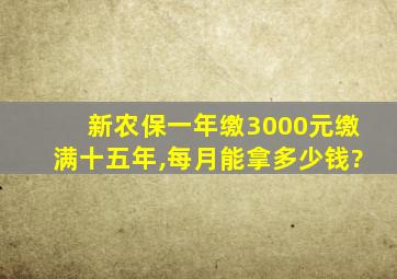 新农保一年缴3000元缴满十五年,每月能拿多少钱?