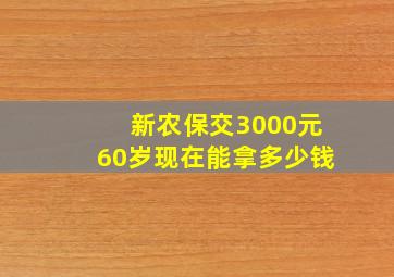 新农保交3000元60岁现在能拿多少钱