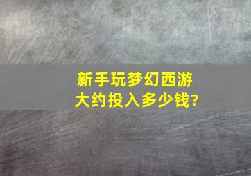 新手玩梦幻西游大约投入多少钱?