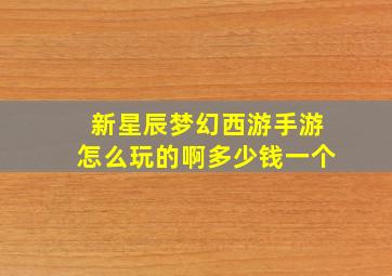 新星辰梦幻西游手游怎么玩的啊多少钱一个