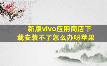 新版vivo应用商店下载安装不了怎么办呀苹果