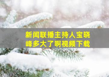 新闻联播主持人宝晓峰多大了啊视频下载