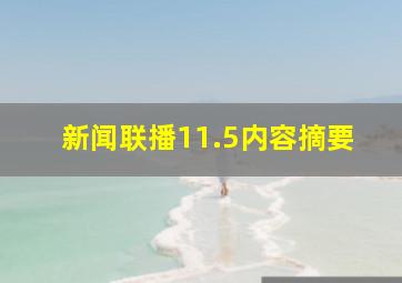 新闻联播11.5内容摘要