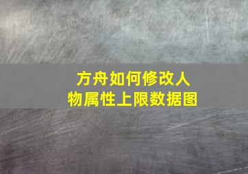 方舟如何修改人物属性上限数据图