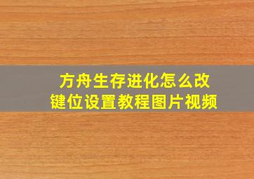 方舟生存进化怎么改键位设置教程图片视频