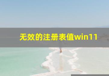 无效的注册表值win11