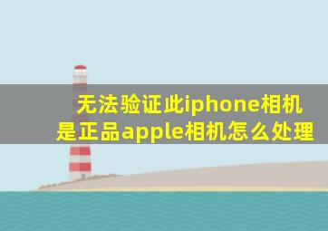 无法验证此iphone相机是正品apple相机怎么处理