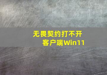 无畏契约打不开客户端Win11