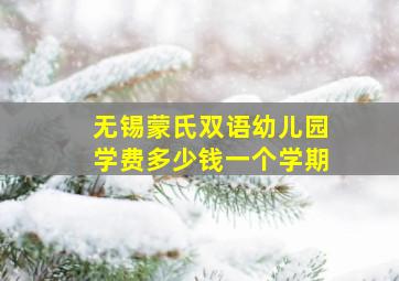 无锡蒙氏双语幼儿园学费多少钱一个学期